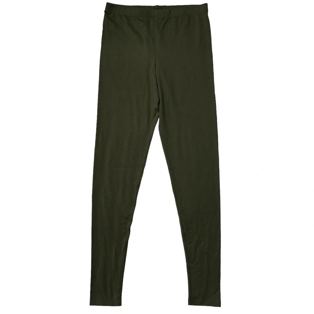 NWT New Mix Fleece Lined Hi Rise Full Length Seamless Leggings Olive Women’s OS